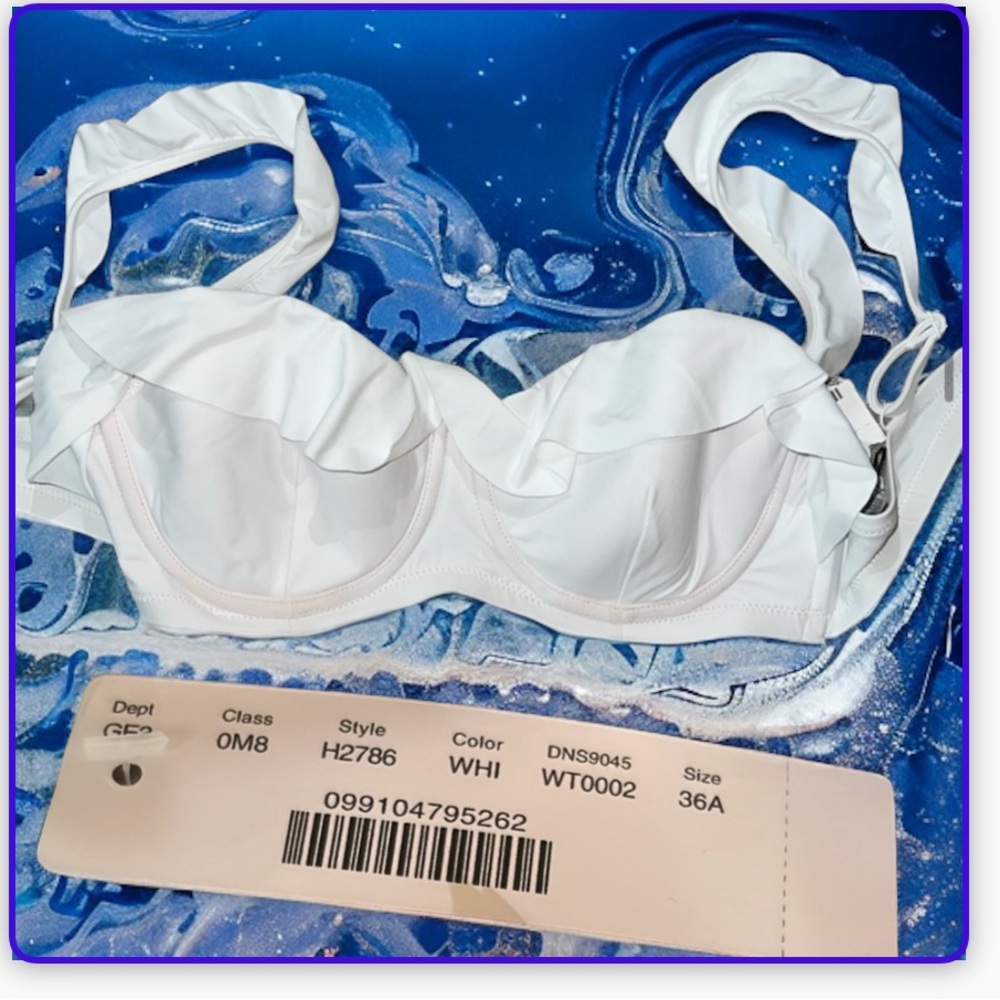 J Crew White Bikini Top 36A
